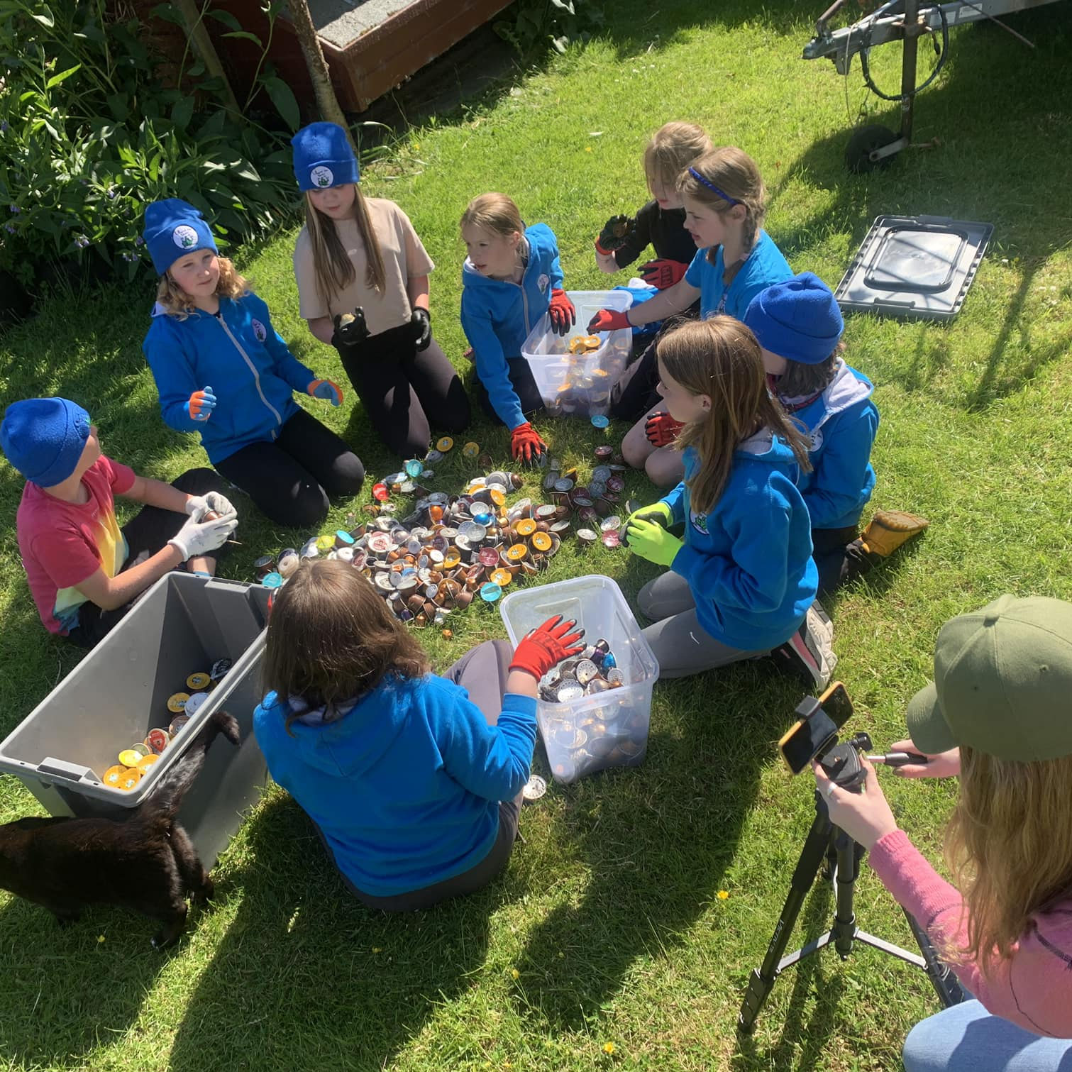 Another lovely session in the sun, sorting and bagging yet more coffee pods for dispatch to Podback for recycling! 