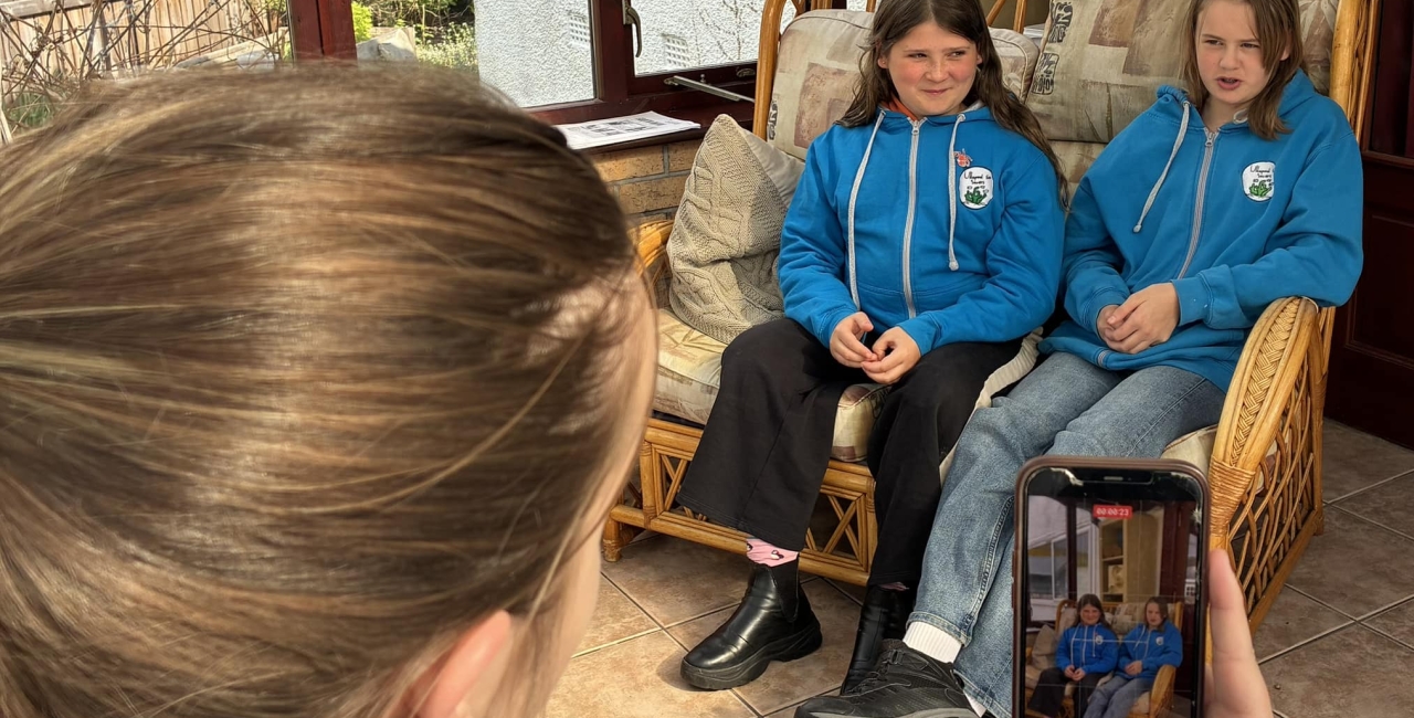 Abbie interviewing aoife and edie this evening
